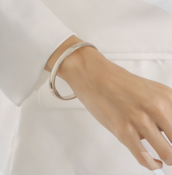 BRACELETE ARO LISO RODIO BRANCO
