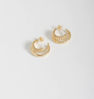 BRINCO ARGOLA 3X1 C/ DET. ZIRCONIA OURO