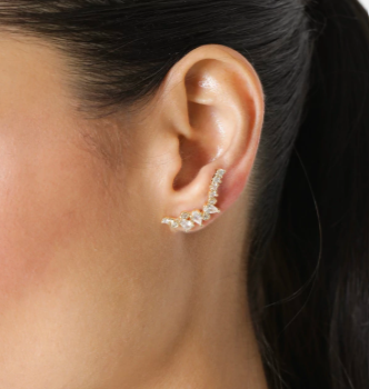 BRINCO EAR CUFF GOTAS CRAVEJADO OURO