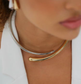 CHOKER BOLD SILVER BICOLOR