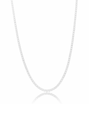 CHOKER RIVIERA CRISTAL 2,5MM RODIO BRANCO