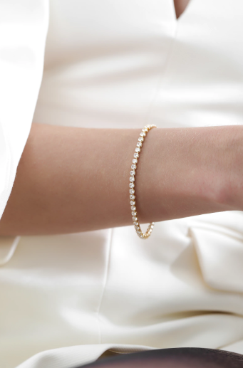 PULSEIRA RIVIERA CRISTAL OURO