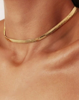 CHOKER FITA LISA 5MM OURO