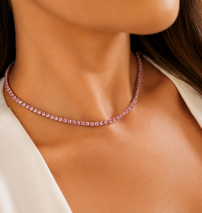 CHOKER RIVIERA CRAVAÇÃO 4 GARRAS LILÁS RÓDIO
