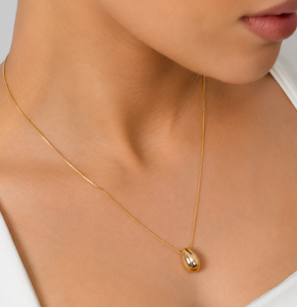 COLAR GOTA LISA ABAULADA OURO