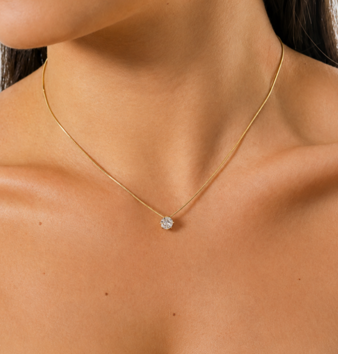 COLAR PONTO DE LUZ 6 MM OURO