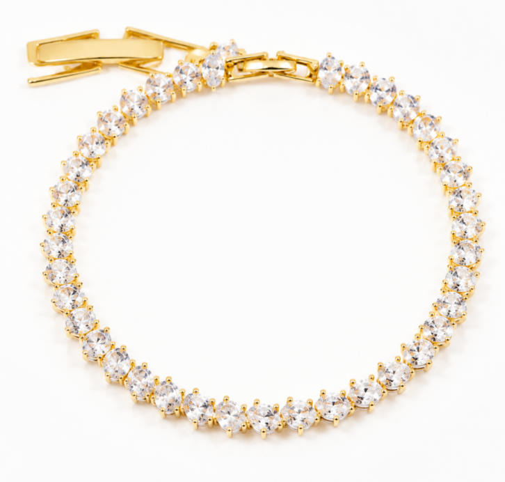 PULSEIRA RIVIERAS NAVETE CRISTAL OURO