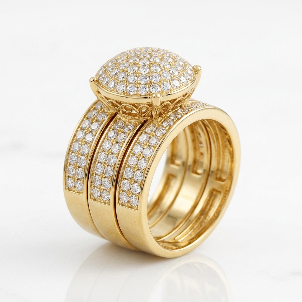 ANEL TRIPLO CRISTAL ZIRCONIAS TAM.19