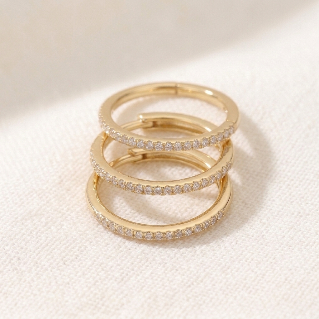 TRIO BRINCO REDONDO CRISTAL