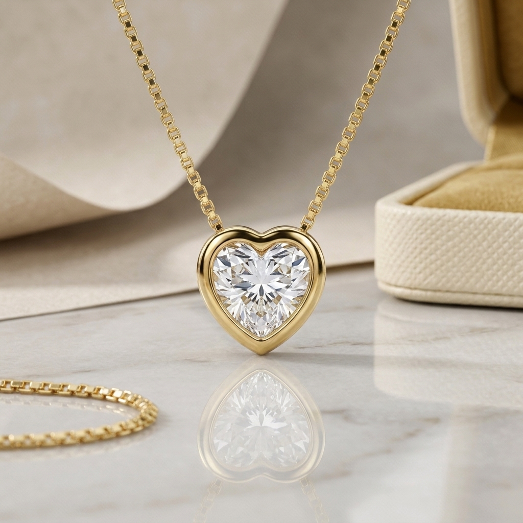 COLAR VENEZIANA PTO LUZ CORAÇÃO CRISTAL